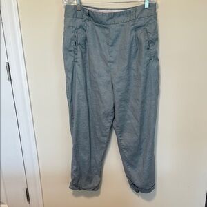 Anthropologie Women’s ETT:TWA Cuffed Pants / Size 14 / Teal Blue / Size Zip